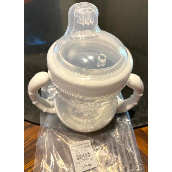 NEW PB Kids Baby SIPPY CUP Gray Clear 4pc Nipple Ring Cup & Cover Boys Girls NIP - Picture 5 of 5